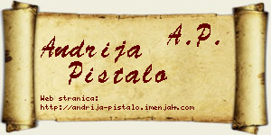 Andrija Pištalo vizit kartica
